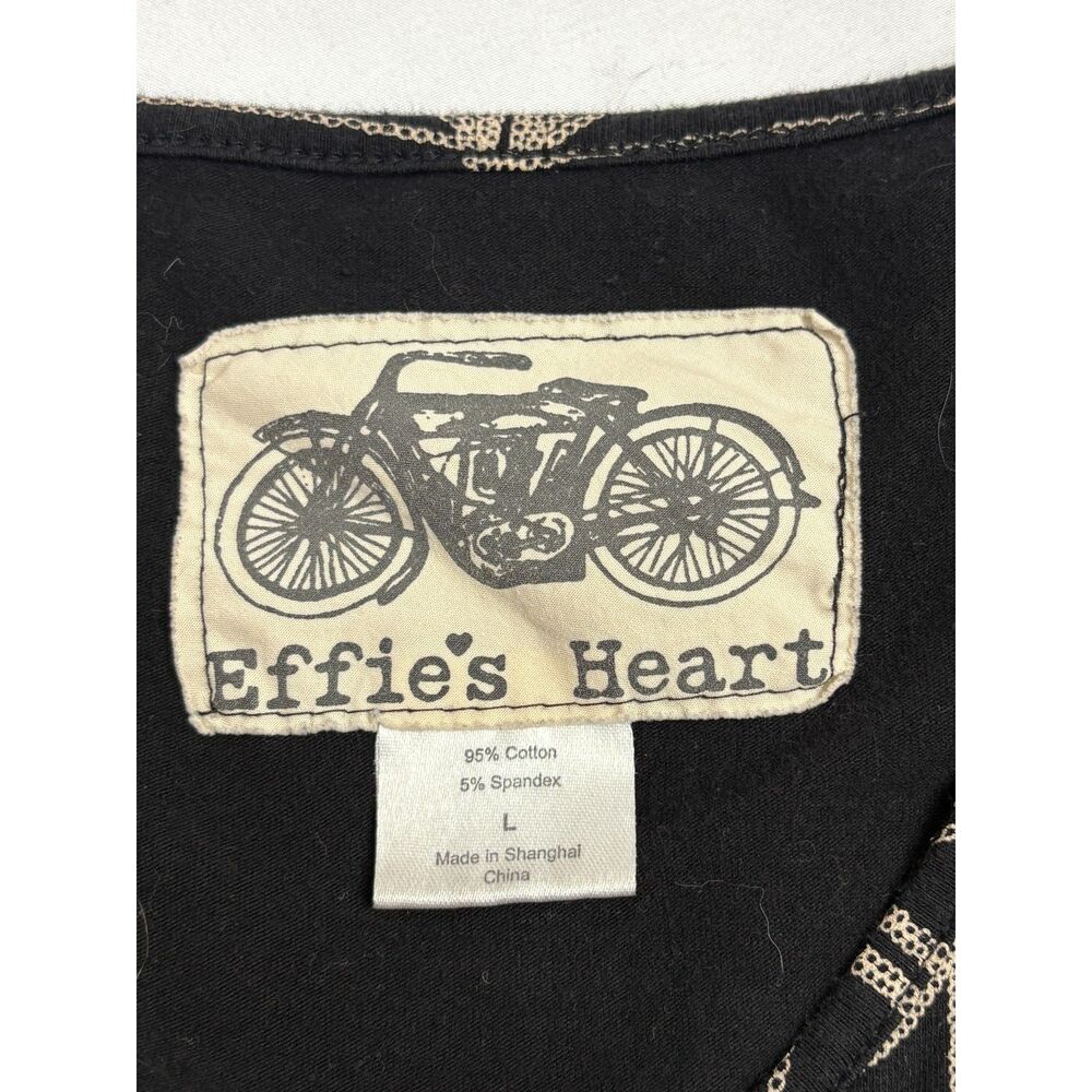 Effie's Heart Black Skater Fit n Flare Dress Size L Cotton Pinup Chains 70s 80s - Picture 7 of 9